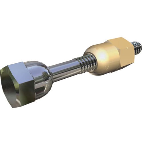 The Hayward Clamp Nut & Bolt (DEX2421J2) by HAYWARD features a hexagonal head and brass-colored nut—perfect as a cartridge filter part or for use in Hayward commercial filters.