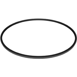 The Hayward Metal Reinforced Filter O-Ring Seal | DEX2422Z2, by HAYWARD, is a black circular ring showcased on a white background, offering sleek design and long-term serviceability like cartridge filters.