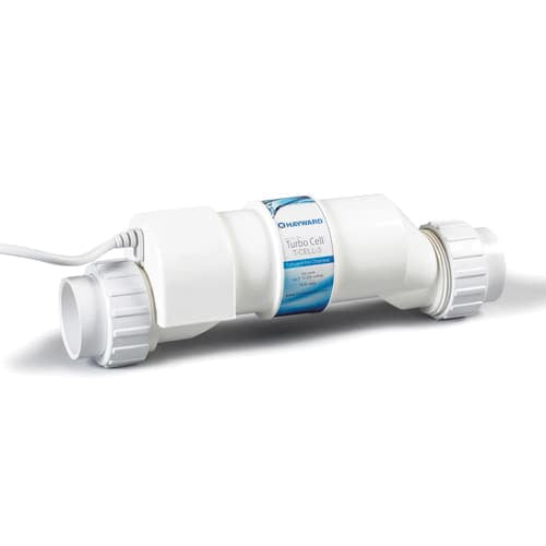 Hayward Flow Switch Tee Replacement (GLX-FLO-T) by HAYWARD, featuring a white cylindrical design with a blue label and attached cords.