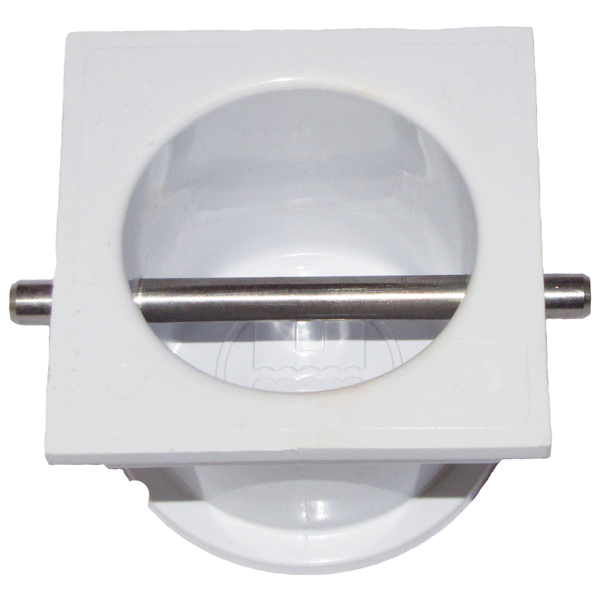The Hayward Plastic Cup Anchor w/ SS Bar (SP1040) by HAYWARD features a white ABS plastic mold with a stainless steel bar, perfect as an anchor accessory or bar-style marker.