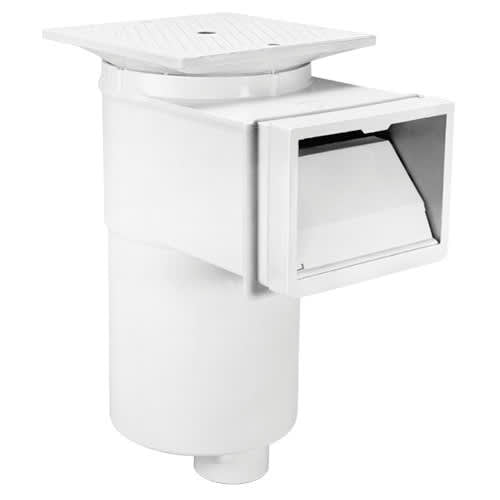 The Hayward SP10841 1-1/2" vinyl in-ground skimmer features a square lid and is designed for large capacity skimming, part of the Auto-Skim Wide Track Series by HAYWARD.