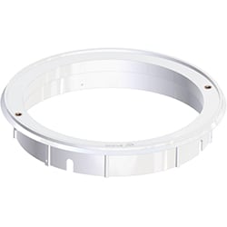 Hayward Skimmer Adjusting Collar (SPX1070B) by HAYWARD, a white circular plastic ring with screw holes, shown angled against a white background.