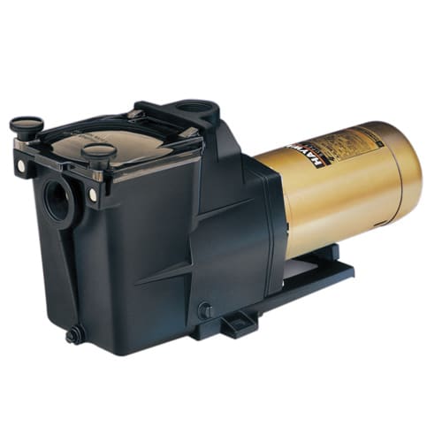The HAYWARD Super Pump Seal Kit 1/2 to 1-1/2HP (SPX1600SKIT1) features a black and gold design with a transparent lid on the filter housing and a cylindrical motor at the back.