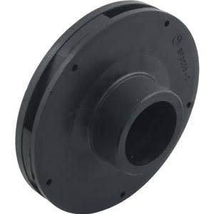 The Hayward Super II Pump 1/2HP Impeller (SPX3005C) by HAYWARD is a black, circular plastic part featuring a central raised cylindrical section and shallow grooves.