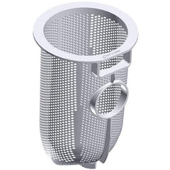 The Hayward Pump Strainer Basket (SPX3200M) by HAYWARD is a perforated cylindrical metal basket with a handle for filtering debris from water or other liquids.