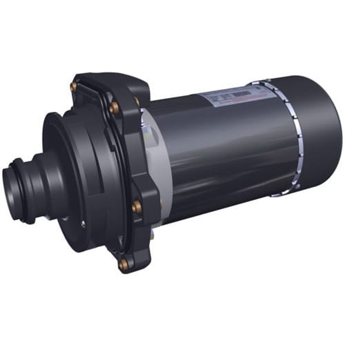 The HAYWARD TriStar Power End 1HP Max Rate (SPX3207X10Z1PE) is a black cylindrical electric pump with a metal casing, mounting bolts, and nozzle connection for superior flow and energy efficiency.
