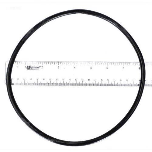 A HAYWARD Hayward NorthStar Strainer Cover O-Ring (SPX4000S) is shown beside a clear 12-inch ruler on a white background for size comparison.