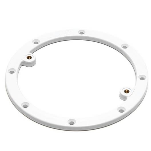 The Hayward 7-7/8" Main Drain Frame w/ Insert (WGX1048B) by HAYWARD is a white circular plastic ring with multiple evenly spaced screw holes.