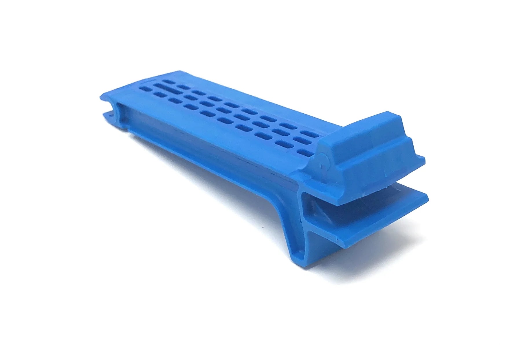 A blue plastic hair roller with vented holes, shown on a white background—similar in color to the Pentair Kruiser Silent Flapper Kit (K12415) from Pentair.