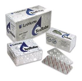 Lamotte Chlorine DPD #3R RAPID TesTabs Tablets by Pool Goods, 1000 Tabs (6905A-M), come in stylish boxes and blister packs featuring product logos and water drop graphics.