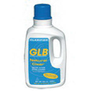 The GLB Natural Clear Enzyme Clarifier by Pool Goods, in a 32 oz bottle, efficiently clears cloudy water and removes oily contaminants for crystal-clear pools.