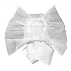 A white non-woven disposable surgical cap and face mask set, displayed flat, offering quality comparable to the Maytronics Dolphin Disposable Filter Bag, 2/Pack (9991440-R2) by Maytronics.
