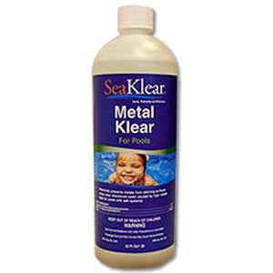 32 oz SeaKlear Metal Klear Bottle, 90573SKR: Kid-friendly design with pool maintenance instructions. Prevents metal staining in phosphate-free environments—perfect for salt system pools.