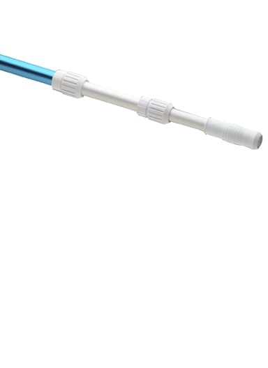 Close-up of the Ocean Blue 5-15' 3-Piece Telescopic Pole, featuring an extendable section, textured grip, and QuickLock design for secure adjustments.