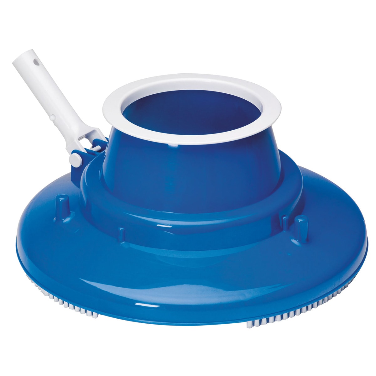 The Ocean Blue Leaf Eater w/ Brushes & Wheels (130070) features a circular blue and white design with bristles at the bottom.