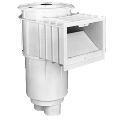This image showcases the Pentair U-3 Skimmer Asy with a white lid and precision-crafted rectangular port (Model 08650-1404), featuring a cylindrical design.