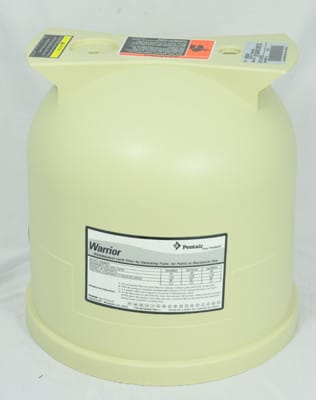 The Pentair Almond 44/88 GPM Filter Lid (190041) is a beige cylindrical pool filter tank with a specification label and a flat mounting top.