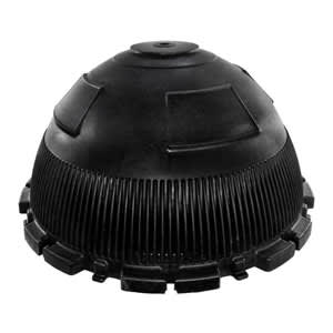 The Pentair 25" Lid Kit Sys3 Flt (24851-9001) is a black plastic dome-shaped component with vertical ridges and rectangular panels, shown against a white background. Brand: Pentair.