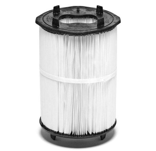 The Pentair Sta-Rite Filter Module Replacement, 150 sf (27002-0150S), is a pool/spa DE filter featuring a cylindrical design with a white pleated fabric and black plastic ends, optimized for modular media filtration and enhanced dirt-loading.