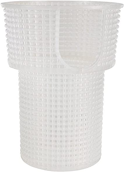 Pentair SuperFlo Pump Large Strainer Basket (355667) is a white plastic mesh basket with an open top and a notch on one side.