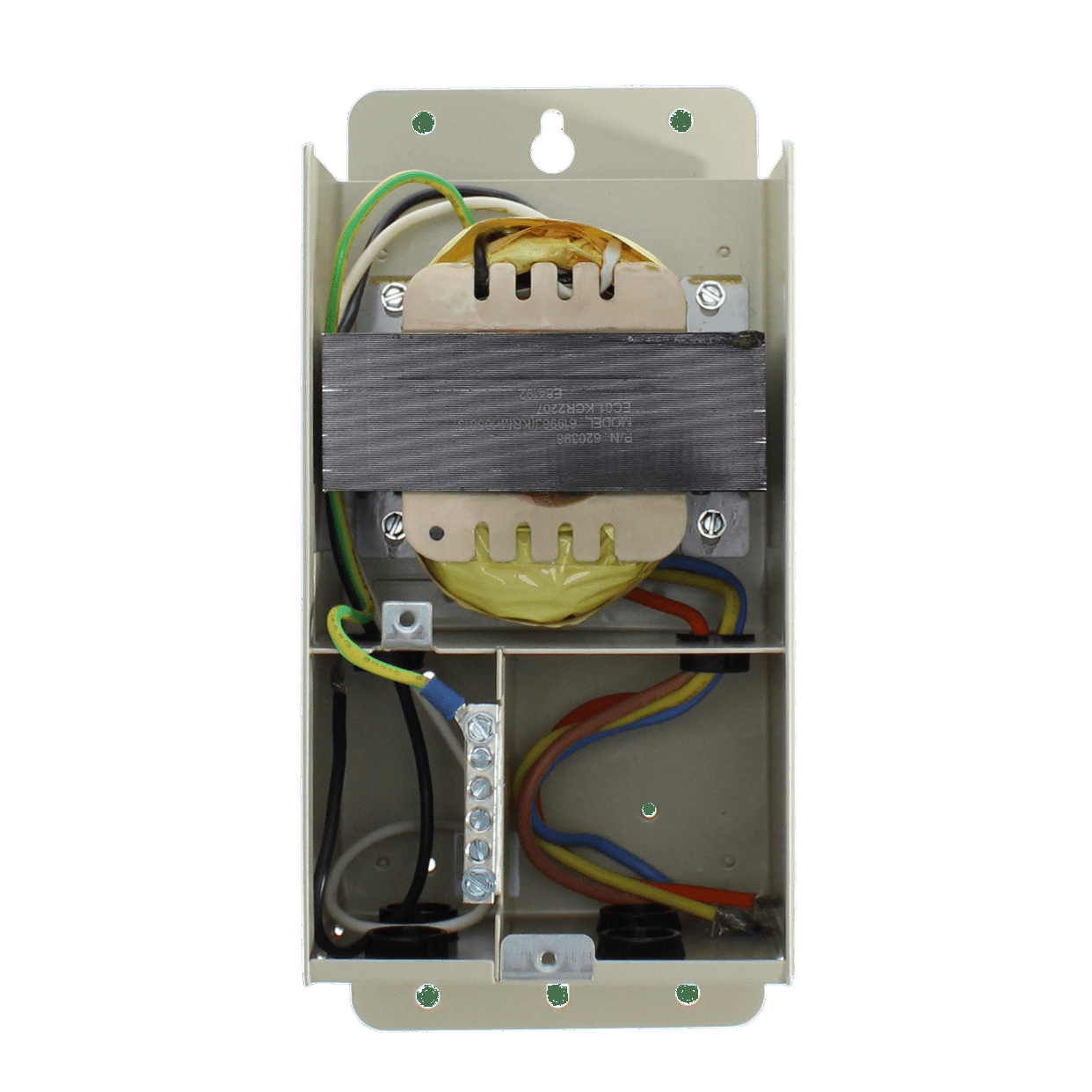 An open Pentair 12-14V Pool Rated Transformer, 300W (619963) box displays colored wires and connectors inside, designed to energize your backyard oasis with energy-efficient solutions.
