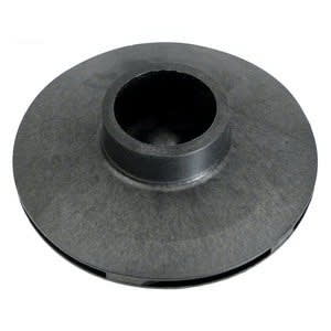 The Pentair Max-E-Pro Impeller Assembly | C105-238PB, by Pentair, is a round black metal piece with a central hub, viewed from an angled top perspective.