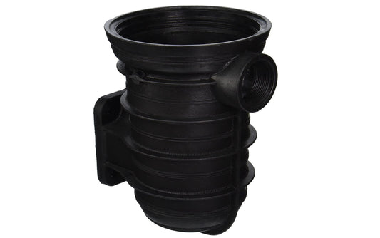 The Pentair 5″ Strainer Body (C153-53P1) is a black plastic pipe fitting with a threaded side opening and ribbed body, ideal for plumbing or industrial applications.