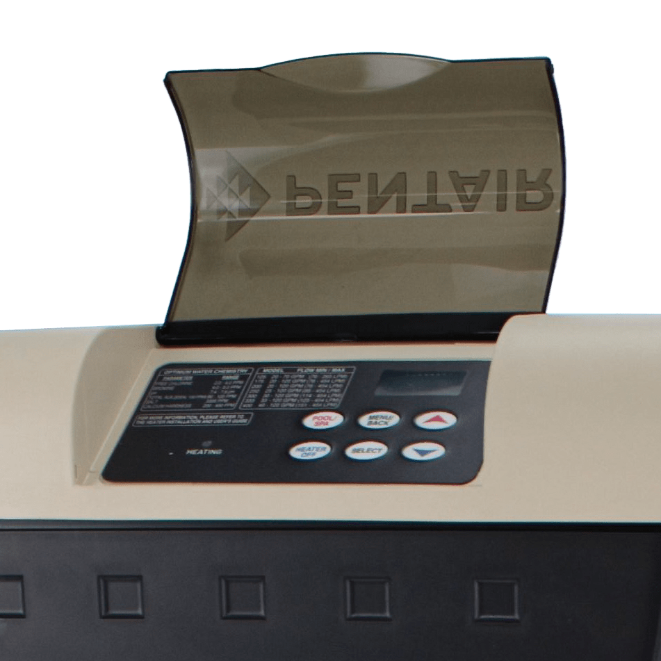 Bread machine with digital controls and open lid, featuring menu, loaf size, and crust color buttons—similar to how the Pentair MasterTemp 400 High-Performance Pool & Spa Heater offers precise temperature control for relaxation.