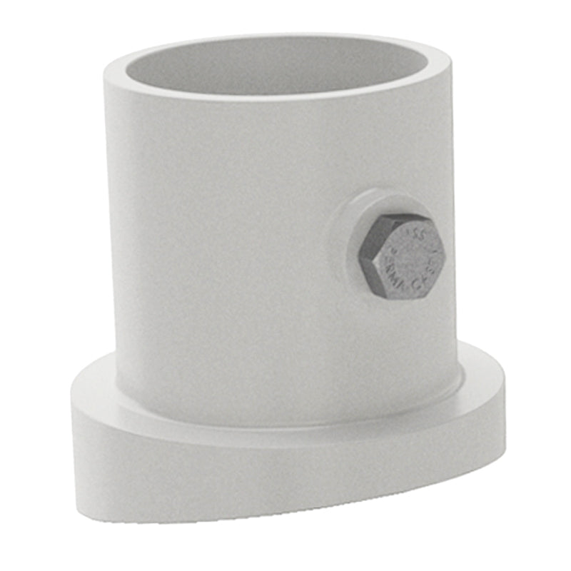1.9" DECK LADDER SLOPING FLANGE PERMACAST WHITE ALUMINUM