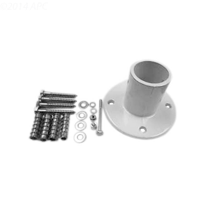 1.9" SLIDE FLANGE WHITE ALUMINUM PERMACAST WITH MOUNTING HARDWARE