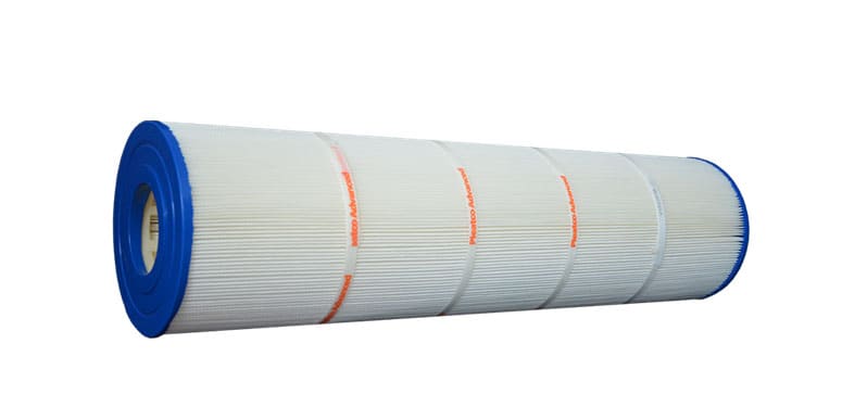 The Pleatco Filter Cartridge 115 sf Jandy 460, 4/Pack (PJAN115-PAK4) features blue end caps and pleated white media for excellent cleaning performance.