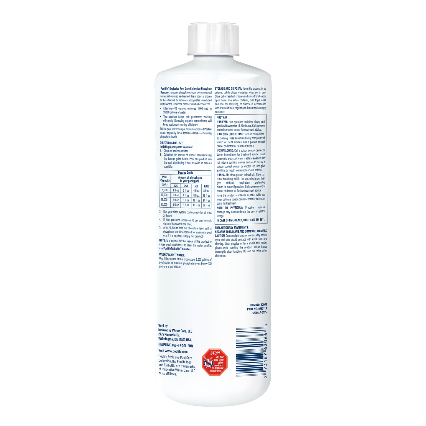 Poolife Phosphate Remover, 1 qt / 32 oz