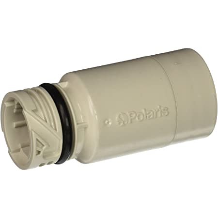 Polaris Universal Wall Fitting Quick Disconnect (6-502-00) replacement part by Polaris, beige plastic with O-ring, viewed from the side on a white background.