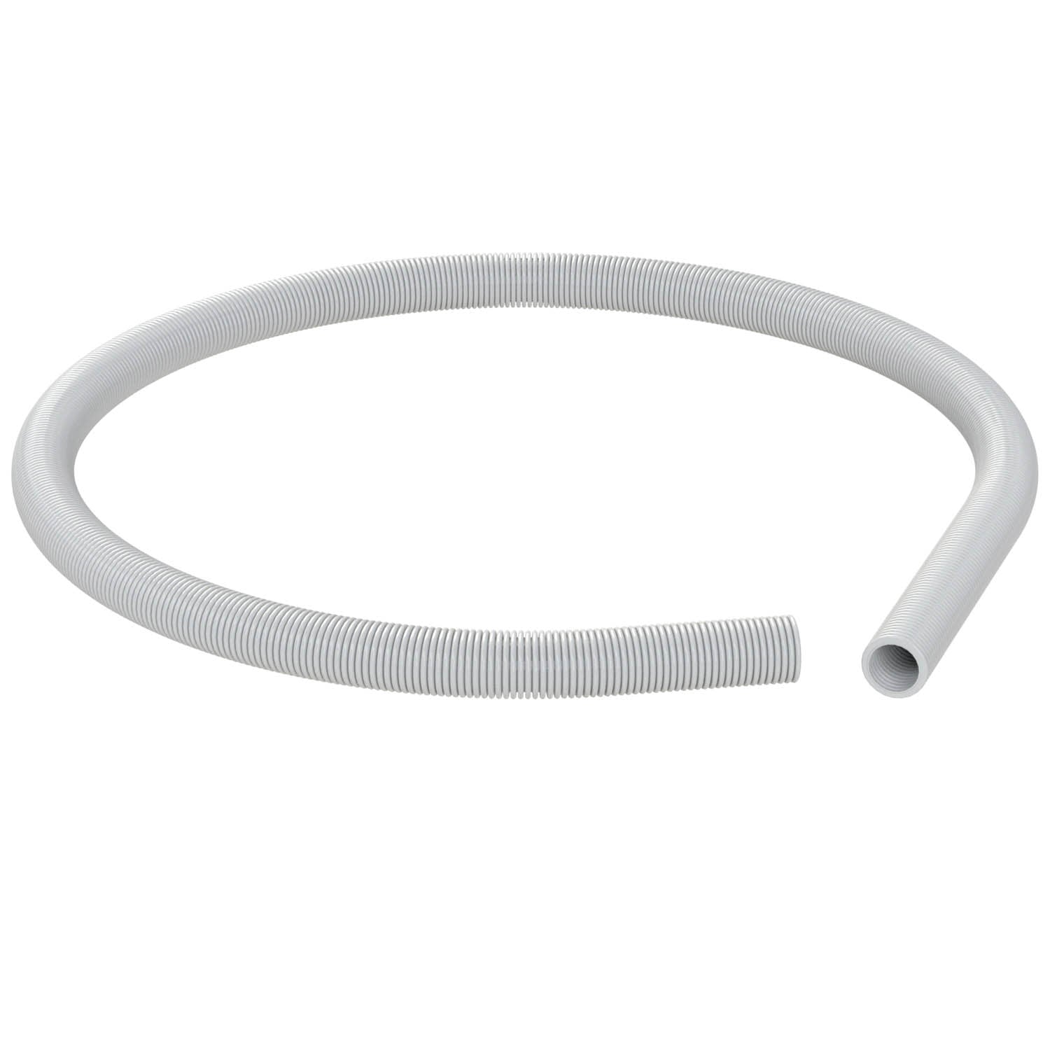 The Polaris 360 Pool Cleaner 6' Feed Hose (9-100-3102) by Polaris is a flexible, gray corrugated plastic hose with one open end, ideal as a feed hose for the Polaris 360 Vac-Sweep. Displayed on a white background.