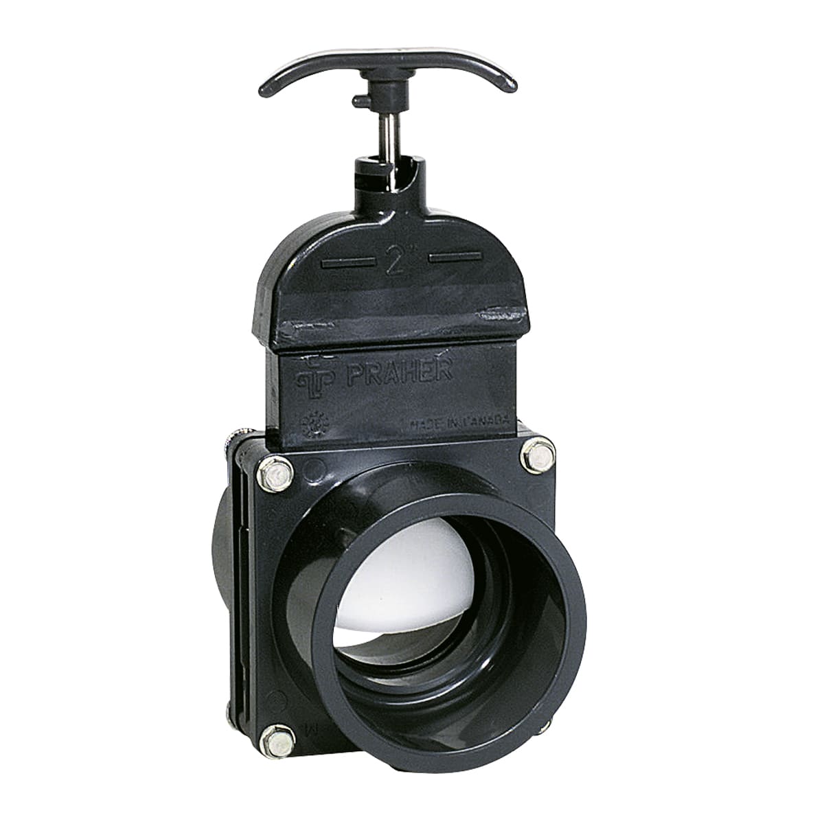 Praher 1 �" Knife Gate Valve 1 �" Mpt X 1 � Barb - White | 150-HBMT