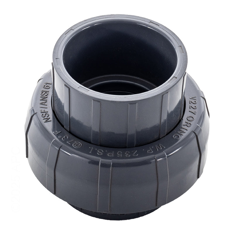 2" SKT UNION O-RING TYPE SCHEDULE 80 GRAY