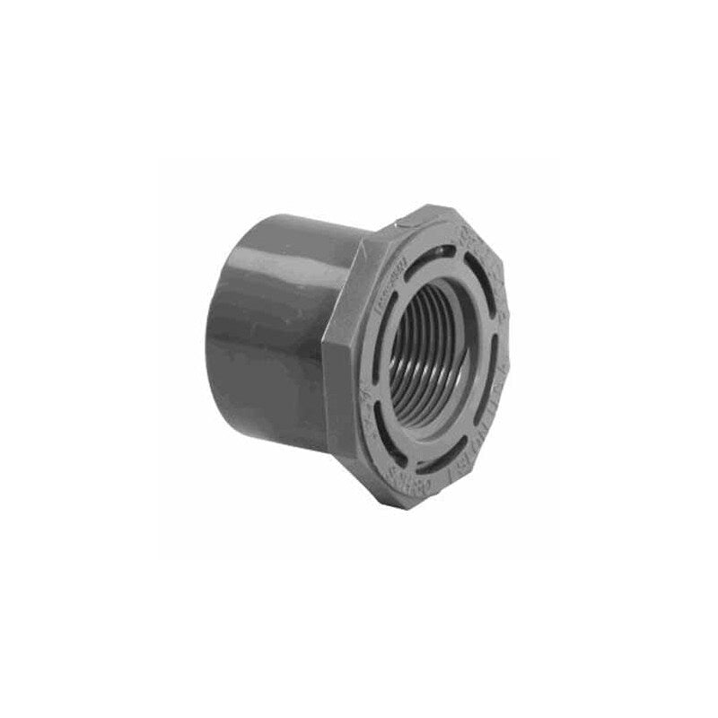2" X 1.5" SPIGOT X FPT CPVC REDUCER BUSHING SCHEDULE 80 GRAY FLUSH STYLE