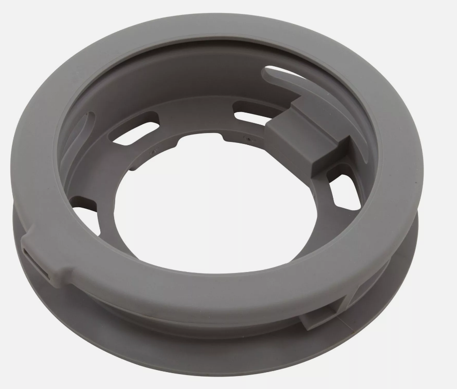 The Pentair Kit Footpad KK Cleaner | K12450 includes a gray plastic circular component featuring notches and openings on its inner and outer edges.