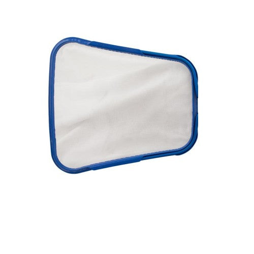 The Pentair #126 Skimmer Replacement Net & Frame (R121216) features a blue frame with a white mesh, ideal for efficient pool maintenance on a white background.