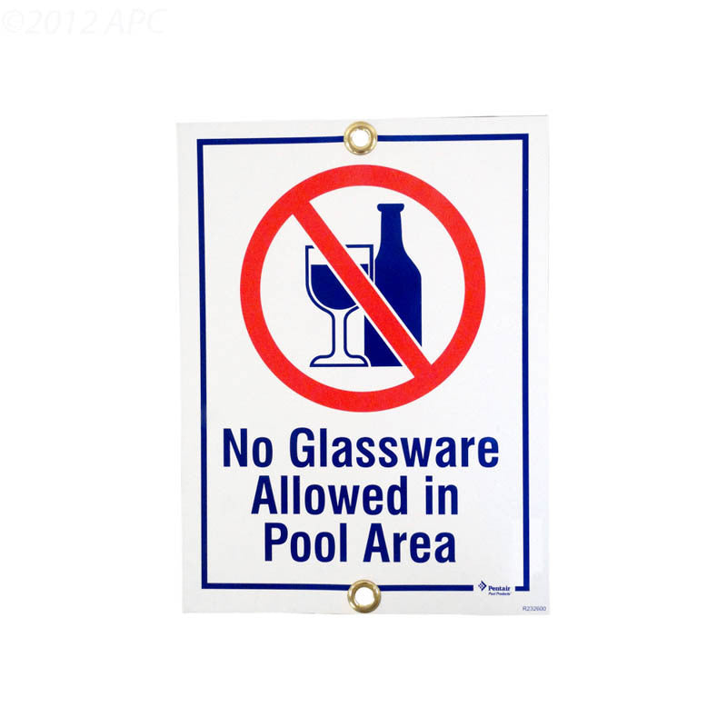 NO GLASSWARE SIGN