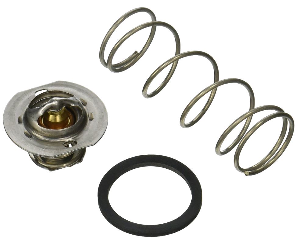 The Raypak Unitherm Governor Kit (062234B) by Raypak, featuring a metal thermostat, coiled spring, and circular rubber gasket, is displayed on a plain white background.