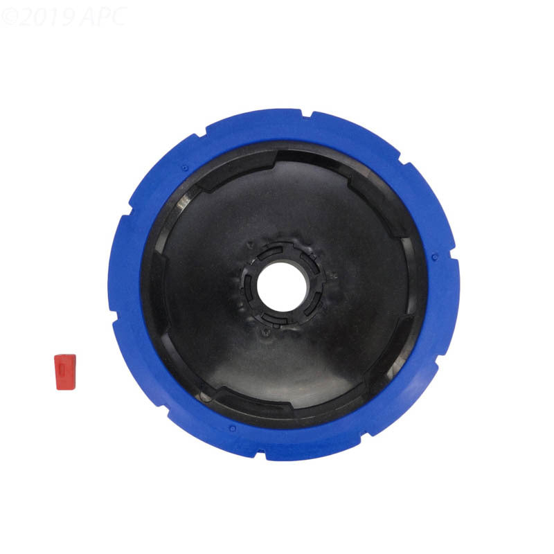 WHEEL RIM AND TIRE BLACK / BLUE