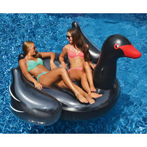 Swimline Black Giant Swan Ride-On Pool Float| 90628