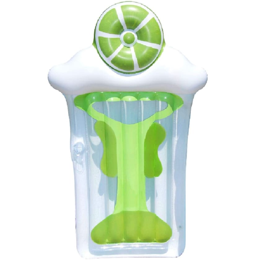 Relax in style on the Swimline Margarita Mat Pool Float (90653), shaped like a green and white margarita with a lime slice garnish.