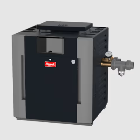 Raypak B-R407A-EN-C #26 Digital Low NOx ASME Natural Gas Heater, 399K BTU, Copper Exchanger, 256 lbs, 2” Bronze Headers, ProTek Shield Module | 017708