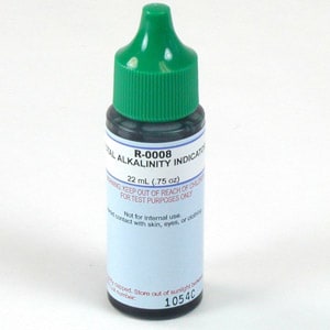 The Taylor Total Alkalinity Indicator, 3/4 oz with green cap, labeled R-0008-A-24, is a key part of the Taylor Reagents line. This product is essential for maintaining pool water chemistry by balancing total alkalinity levels.