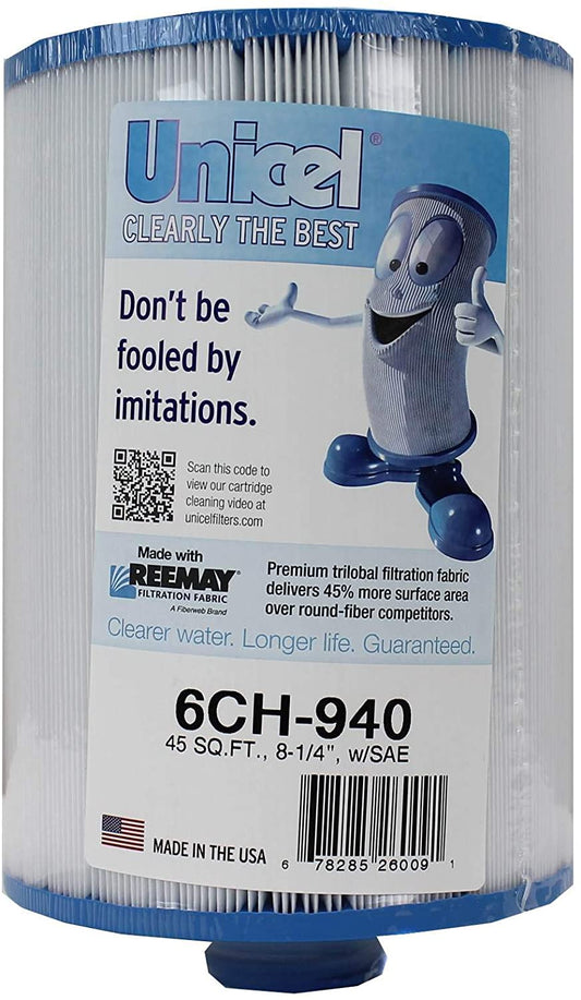 Unicel Replacement Filter Cartridge 6CH-940, 40 sq. ft., is designed for Waterway Vita Aber hot tubs/spas. This filter ensures optimal filtration and improved water clarity with easy-to-follow instructions on the label. Brand: Unicel.