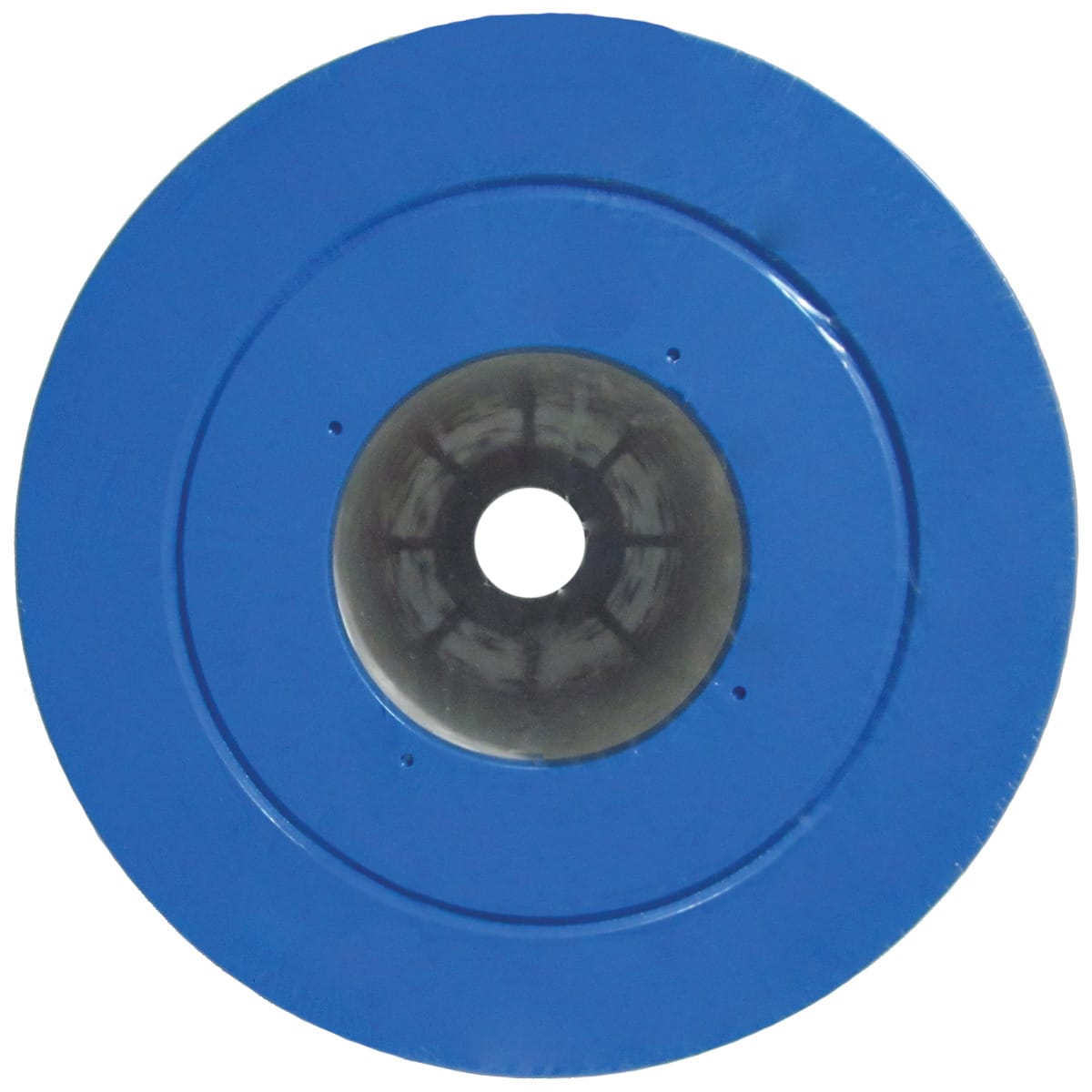 A Unicel 7000 Series C-7418 replacement filter cartridge, blue with a central hole, viewed from above.