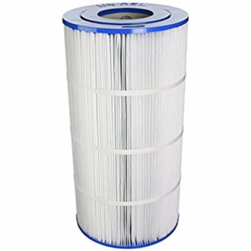 The Unicel Replacement Filter Cartridge 90 sf CX900-RE/PXC-95 | C-8409 is a pleated cylindrical pool filter with blue edges, designed to replace your cartridge for optimal water clarity.