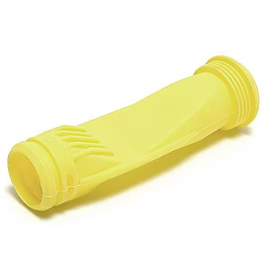 The Zodiac Long Life Diaphragm, Genuine OEM (W69698), offers a durable and efficient connection for the Baracuda G3 suction side pool cleaner with its yellow, flexible gooseneck design and ribbed ends.